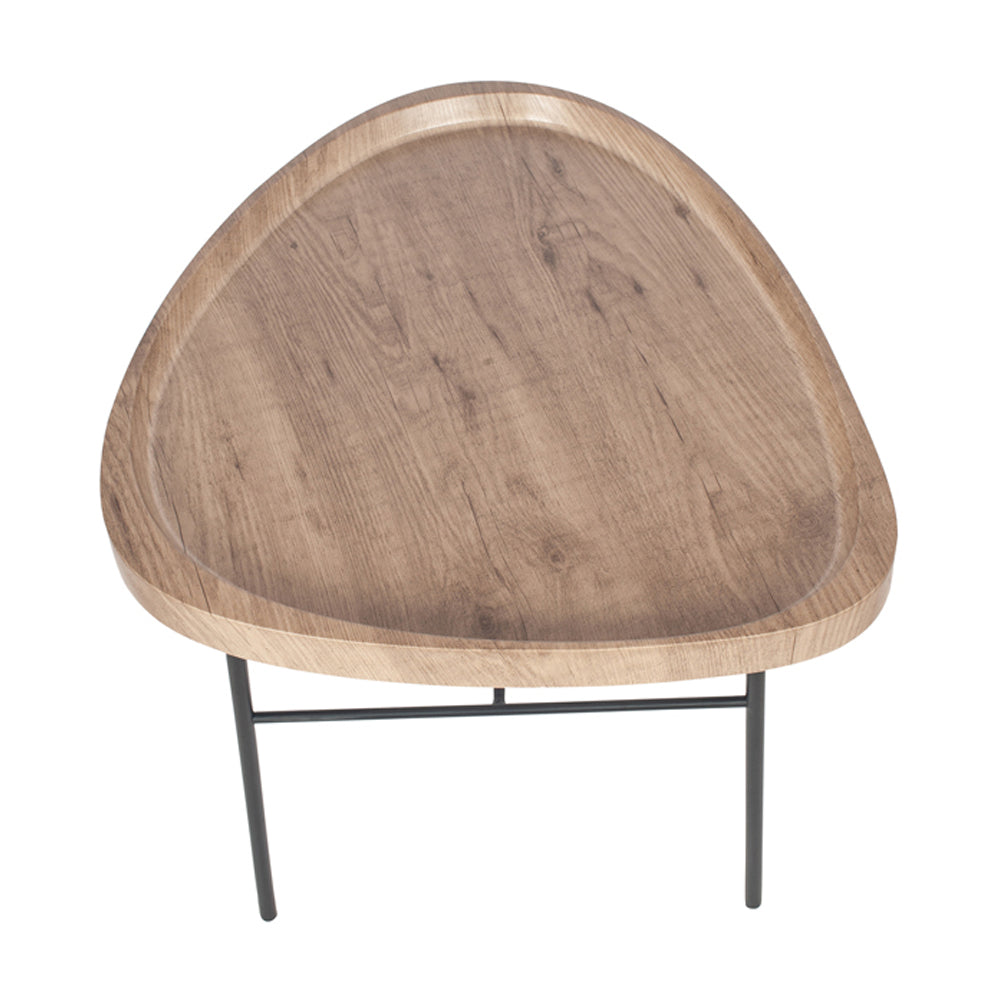 Product photograph of Olivia S Larissa Dark Wood Effect And Black Metal Tear Side Table K D from Olivia's.