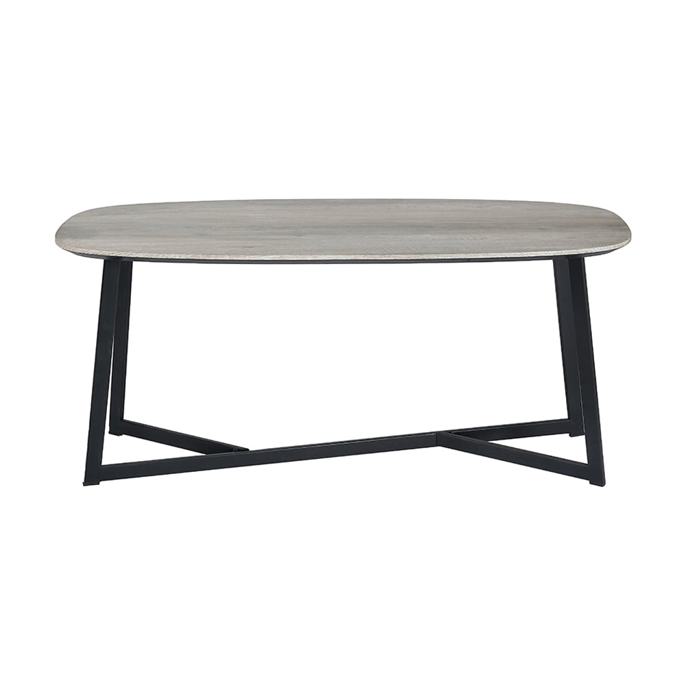 Product photograph of Olivia S Roma Oak Veneer And Metal Coffee Table In Grey Black from Olivia's