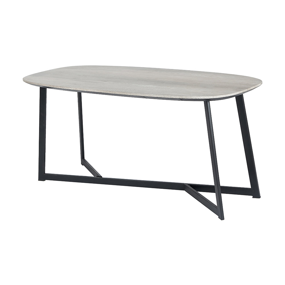 Product photograph of Olivia S Roma Oak Veneer And Metal Coffee Table In Grey Black from Olivia's.