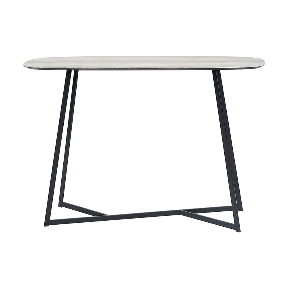 Product photograph of Olivia S Roma Oak Veneer And Metal Console Table In Grey Black from Olivia's