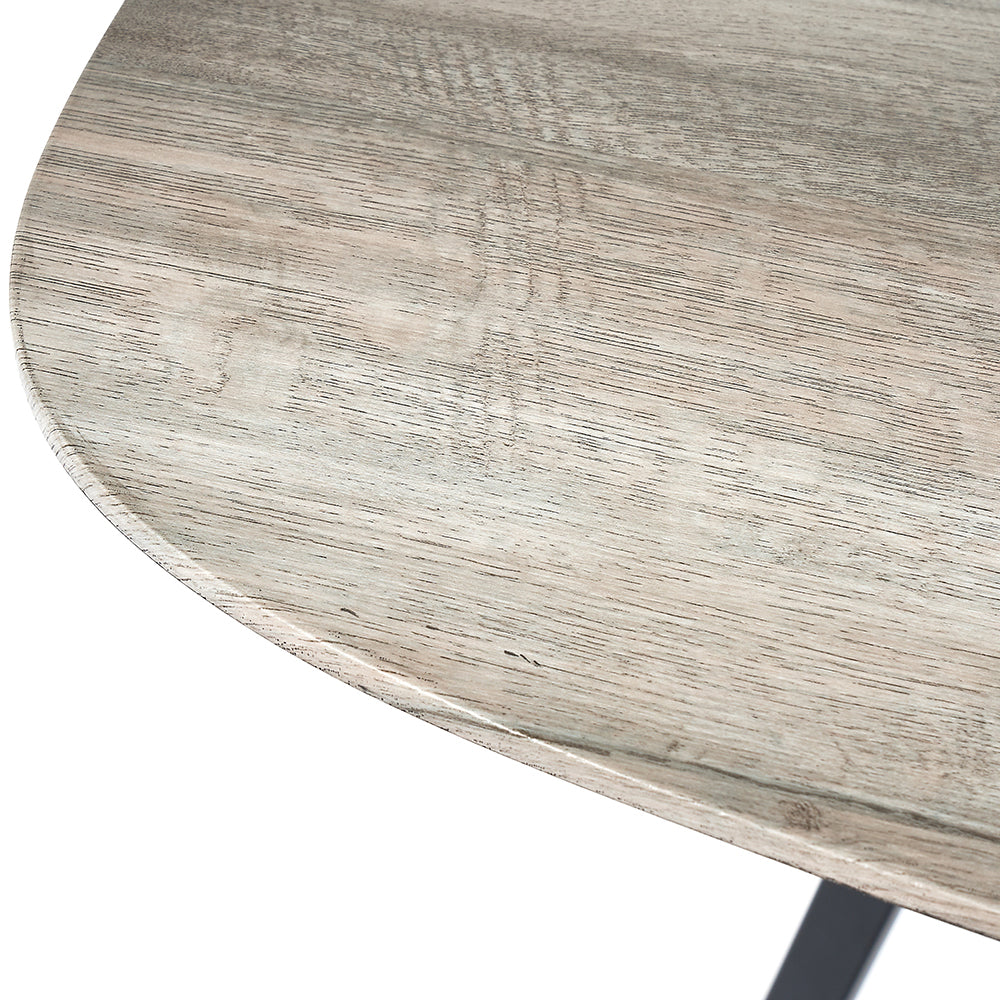 Product photograph of Olivia S Roma Oak Veneer And Metal Console Table In Grey Black from Olivia's.