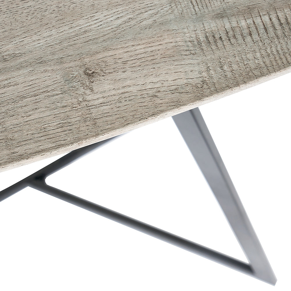 Product photograph of Olivia S Roma Oak Veneer And Metal Console Table In Grey Black from Olivia's.