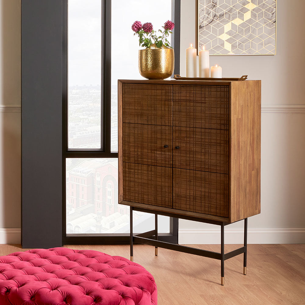 Product photograph of Olivia S Ava 2 Door Cabinet In Acacia Wood from Olivia's.