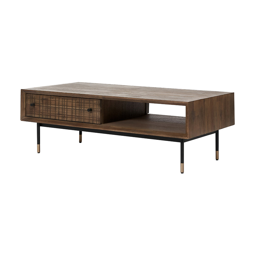 Product photograph of Olivia S Ava 2 Drawer Coffee Table In Acacia Wood from Olivia's.
