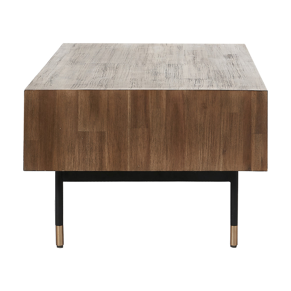 Product photograph of Olivia S Ava 2 Drawer Coffee Table In Acacia Wood from Olivia's.
