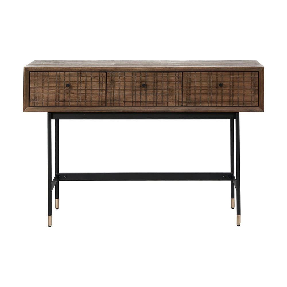 Product photograph of Olivia S Ava 3 Drawer Console Table In Acacia Wood from Olivia's