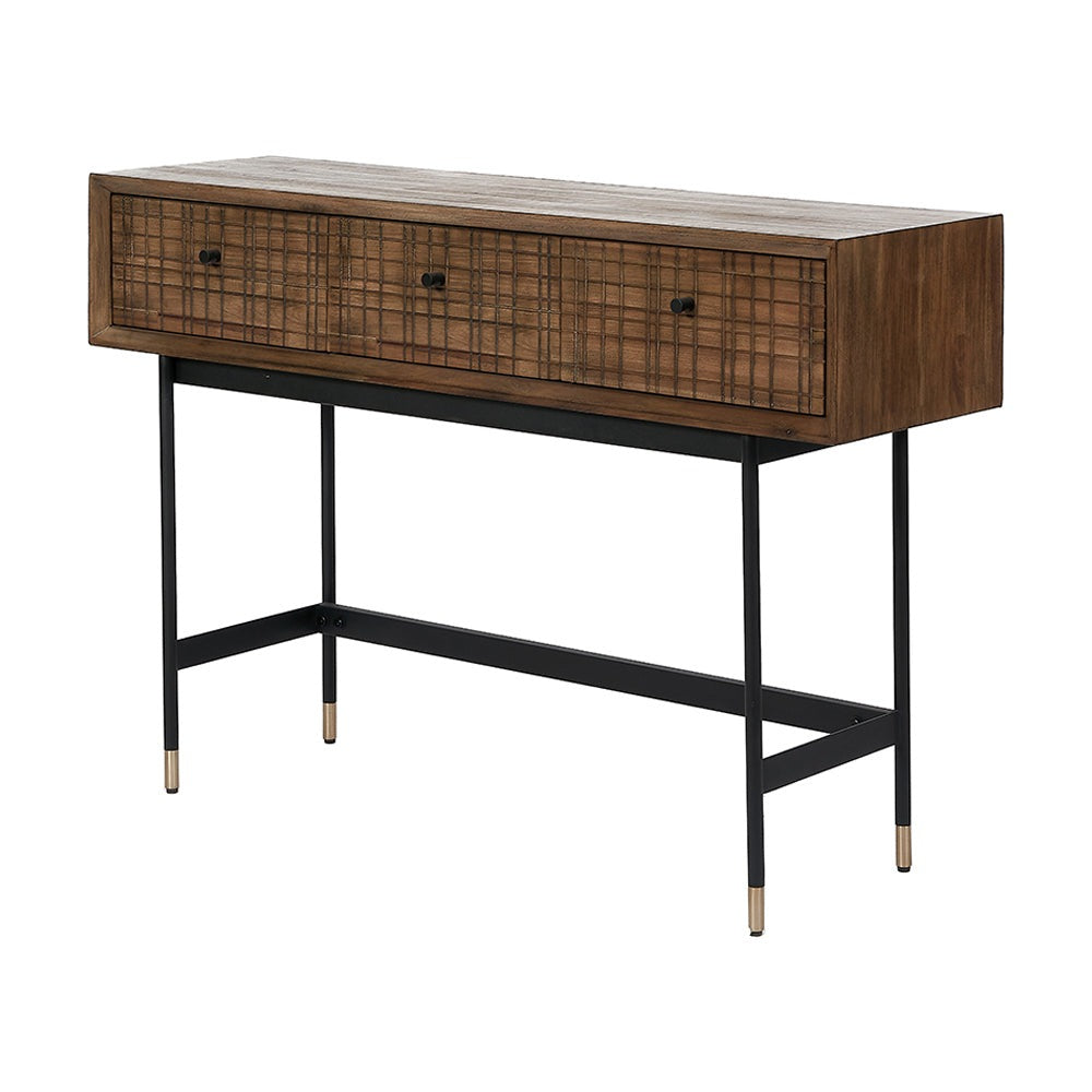 Product photograph of Olivia S Ava 3 Drawer Console Table In Acacia Wood from Olivia's.