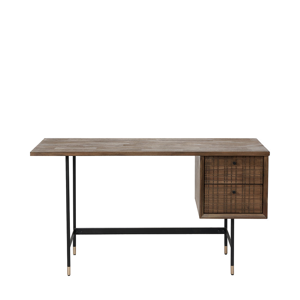 Product photograph of Olivia S Ava 2 Drawer Desk In Acacia Wood from Olivia's