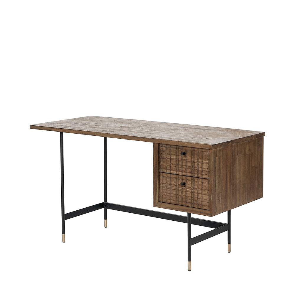 Product photograph of Olivia S Ava 2 Drawer Desk In Acacia Wood from Olivia's.