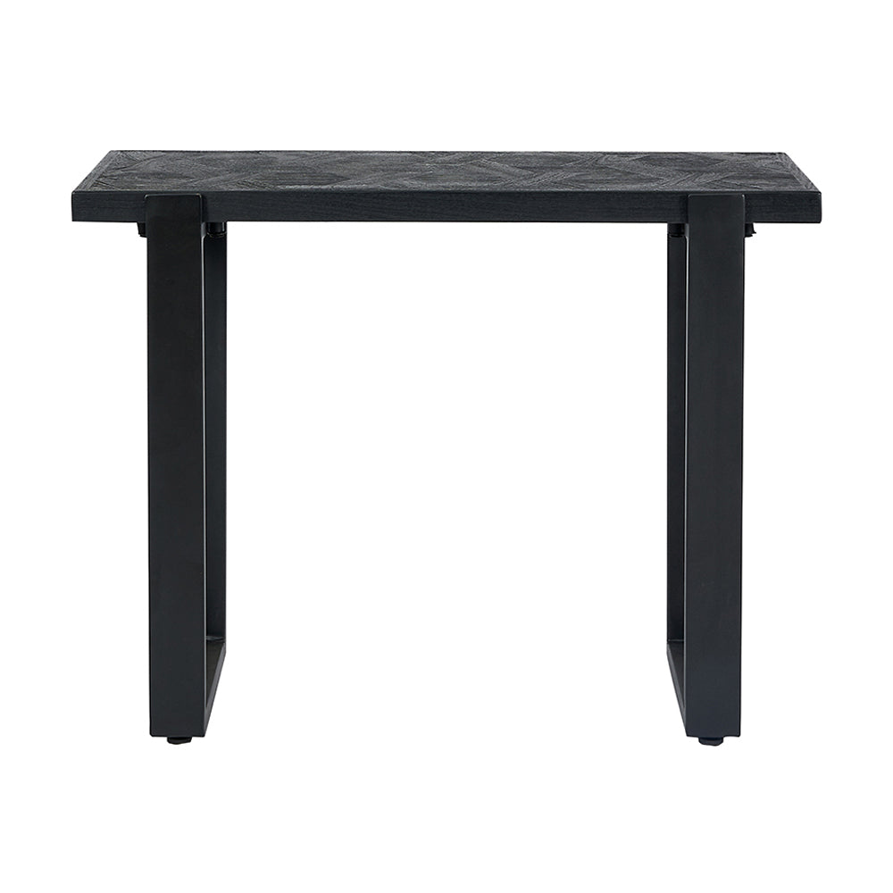 Product photograph of Olivia S Gianni Mango Wood And Iron Console Table In Black from Olivia's