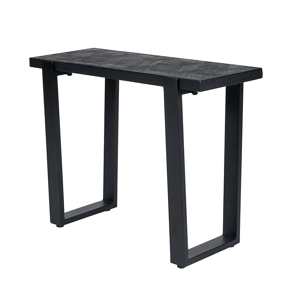 Product photograph of Olivia S Gianni Mango Wood And Iron Console Table In Black from Olivia's.