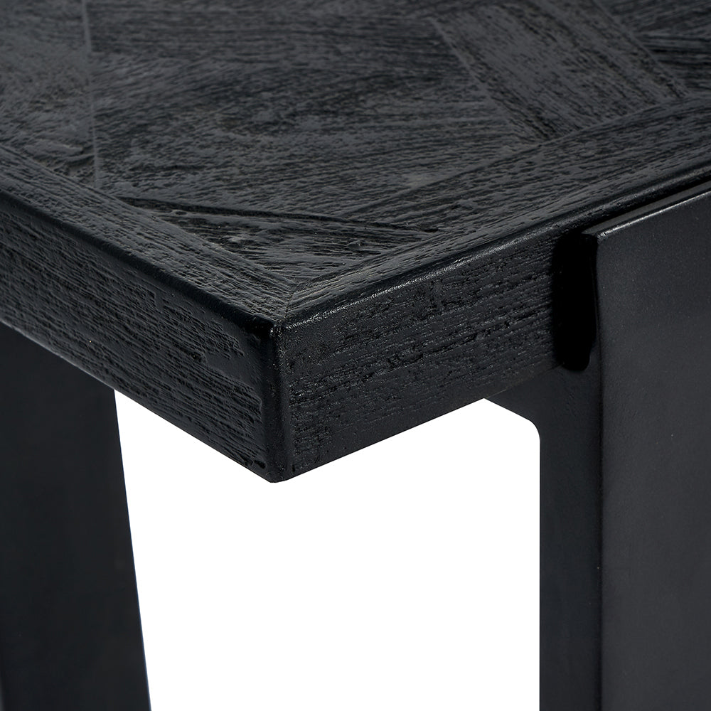 Product photograph of Olivia S Gianni Mango Wood And Iron Console Table In Black from Olivia's.