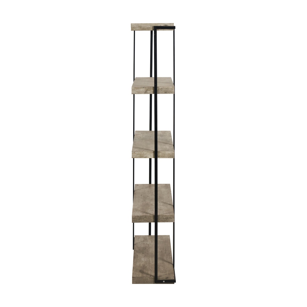 Product photograph of Olivia S Chichi Concrete Effect Wood And Black Iron 5 Shelf Unit from Olivia's.