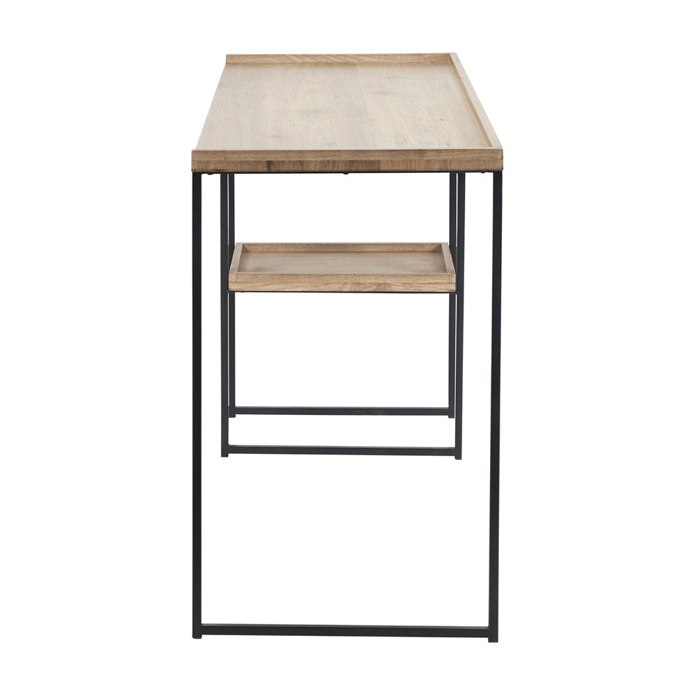 Product photograph of Olivia S Candice Natural Wood Veneer And Black Metal Desk from Olivia's.