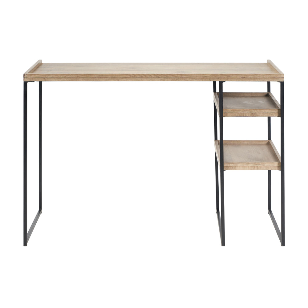 Product photograph of Olivia S Candice Natural Wood Veneer And Black Metal Desk from Olivia's.