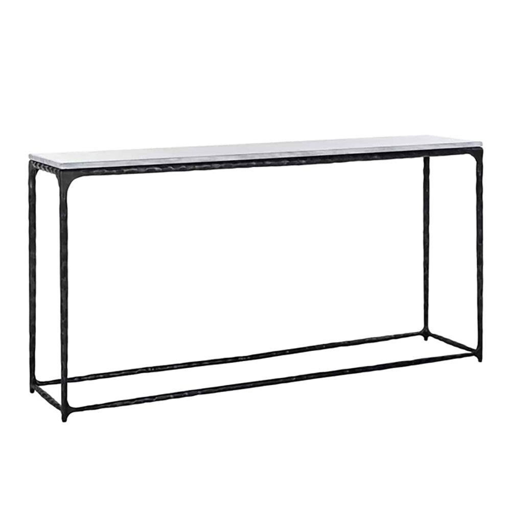 Richmond Steel Smith Black Legs And White Marble Top Console Table