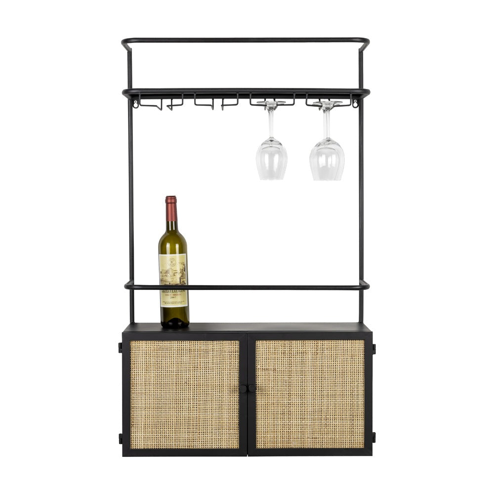 Product photograph of Olivia S Nordic Living Collection Guy Wall Wine Shelf In Black from Olivia's