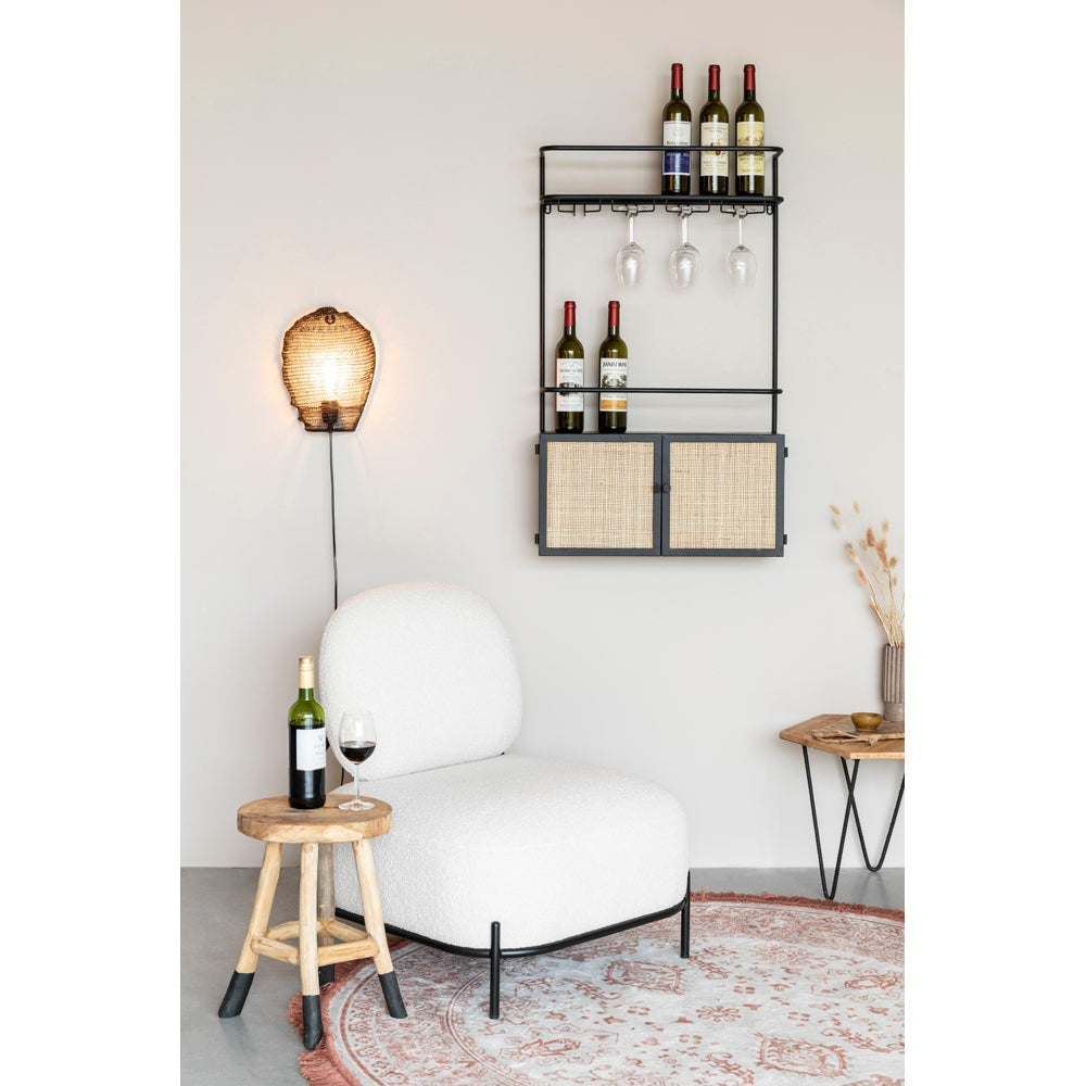 Product photograph of Olivia S Nordic Living Collection Guy Wall Wine Shelf In Black from Olivia's.