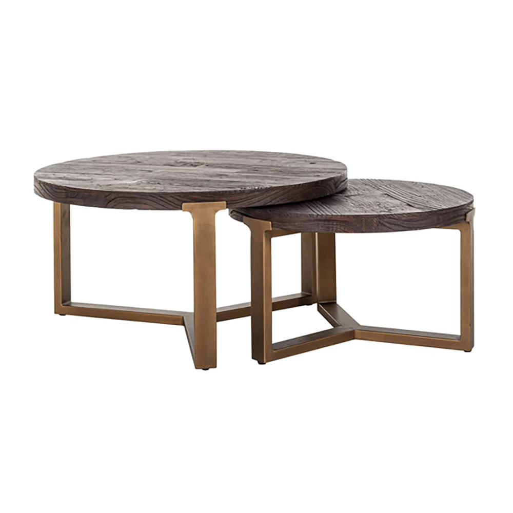 Product photograph of Richmond Set Of 2 Cromford Brown Round Coffee Table from Olivia's