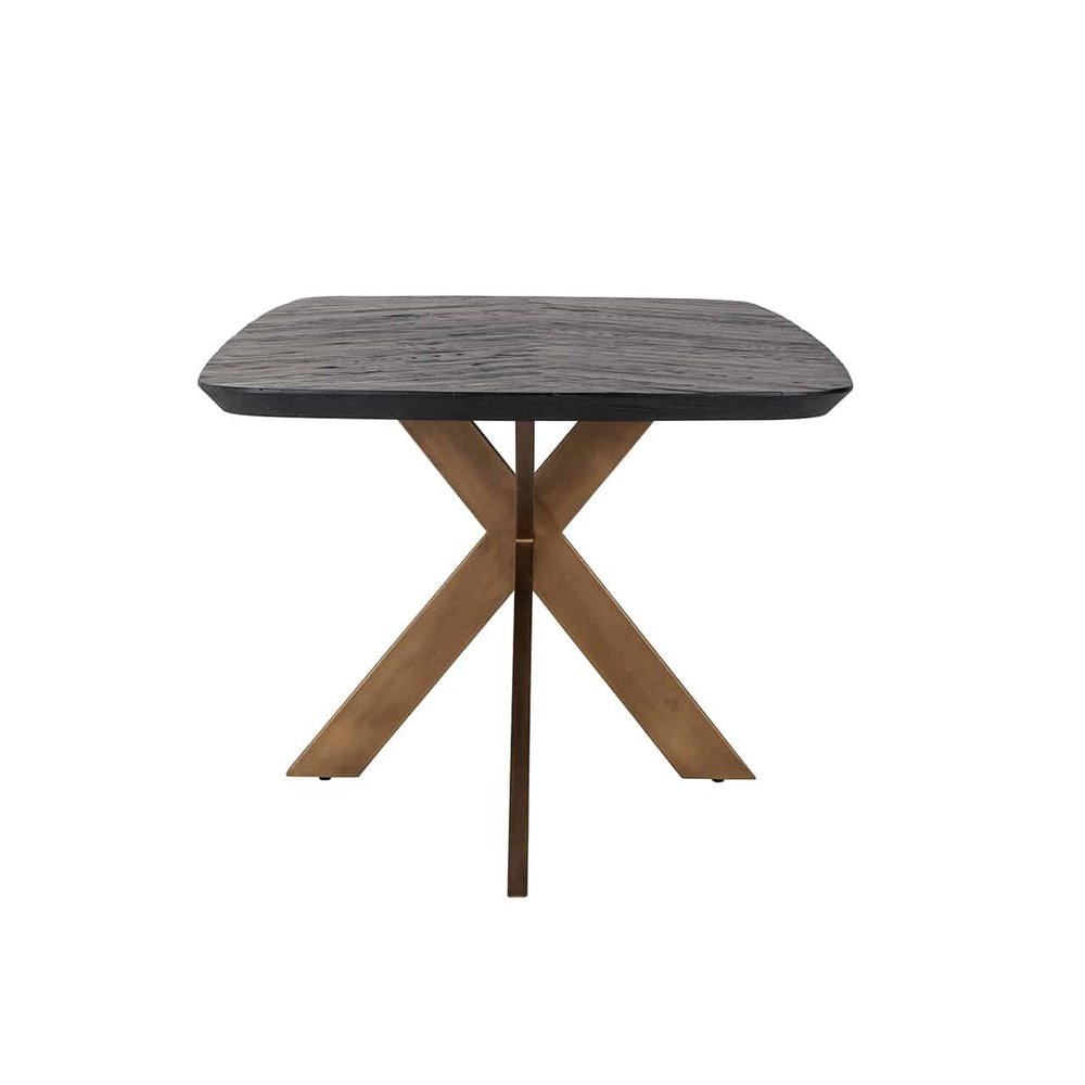 Product photograph of Richmond Hayley Dining Table In Coffee Brown Brass 230cm from Olivia's.