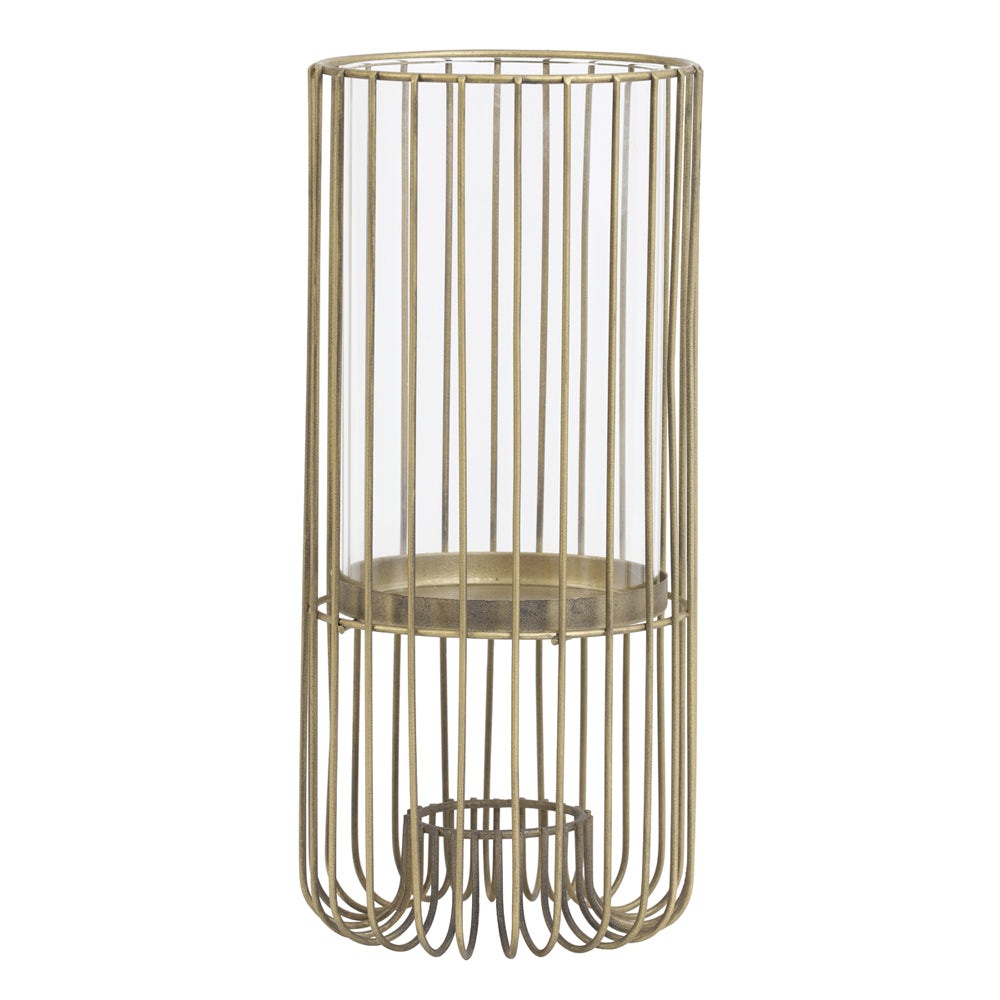 Product photograph of Light Living Brisla Candle Holder Gold Medium from Olivia's.