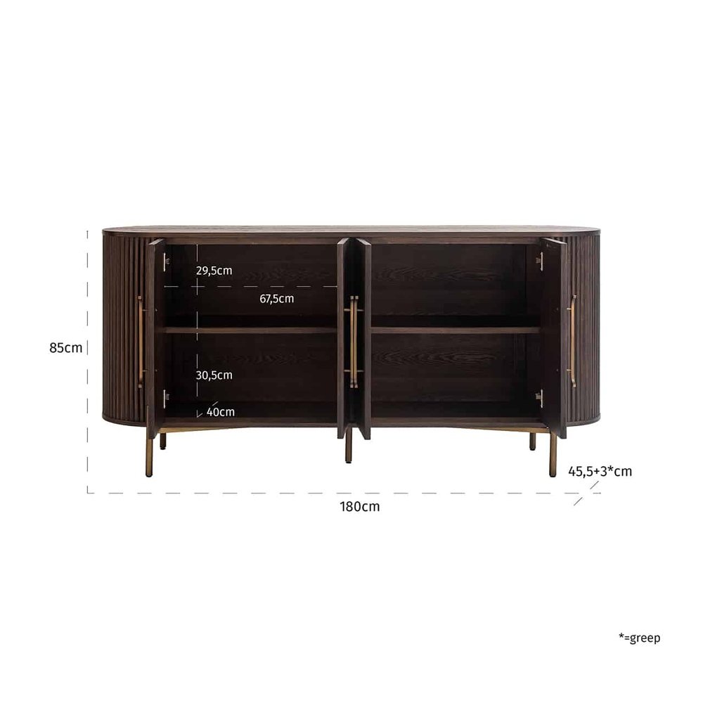 Product photograph of Richmond Luxor 4 Door Sideboard from Olivia's.