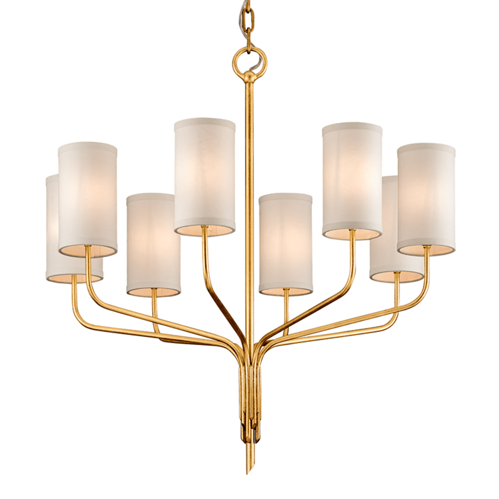 Product photograph of Hudson Valley Lighting Juniper Chandelier In Textured Gold Leaf 10 Light from Olivia's.