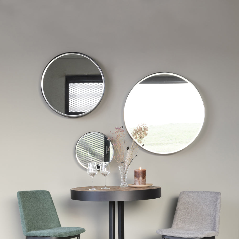 Product photograph of Olivia S Nordic Living Collection - Rane Mirror In Black Small from Olivia's.