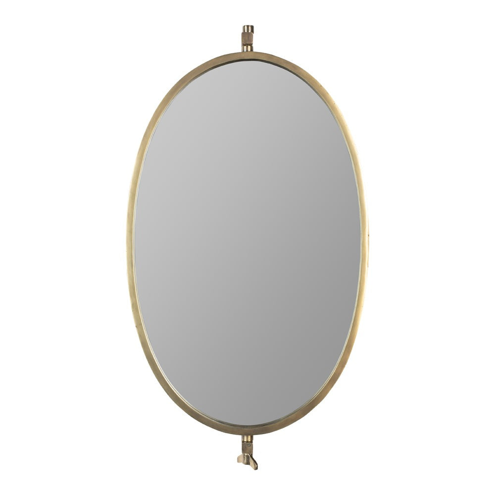 Product photograph of Olivia S Nordic Living Collection - Lasse Wall Mirror In Brass from Olivia's