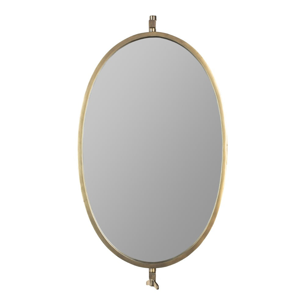 Product photograph of Olivia S Nordic Living Collection - Lasse Wall Mirror In Brass Outlet from Olivia's