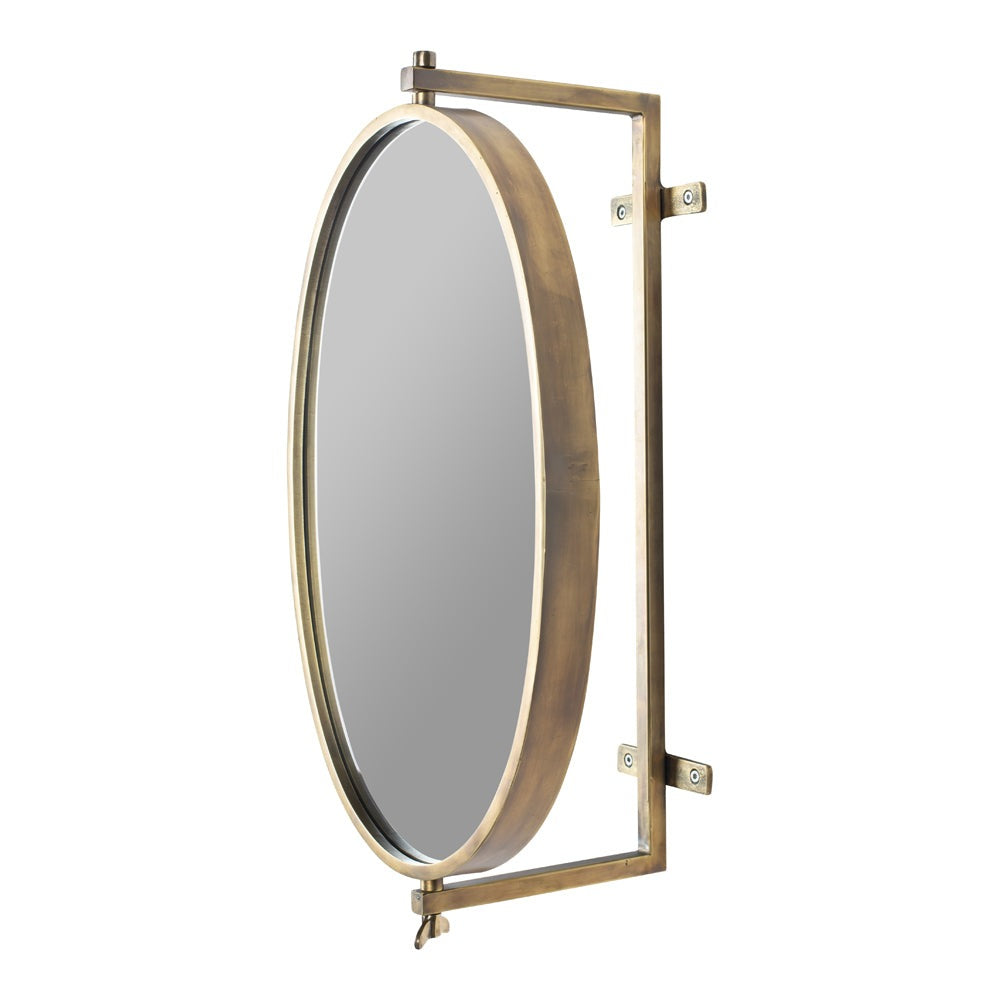 Product photograph of Olivia S Nordic Living Collection - Lasse Wall Mirror In Brass from Olivia's.