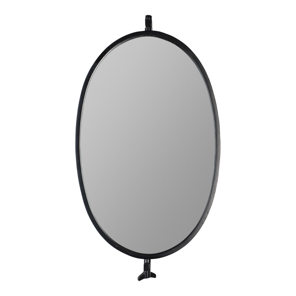 Product photograph of Olivia S Nordic Living Collection - Lasse Wall Mirror In Black from Olivia's