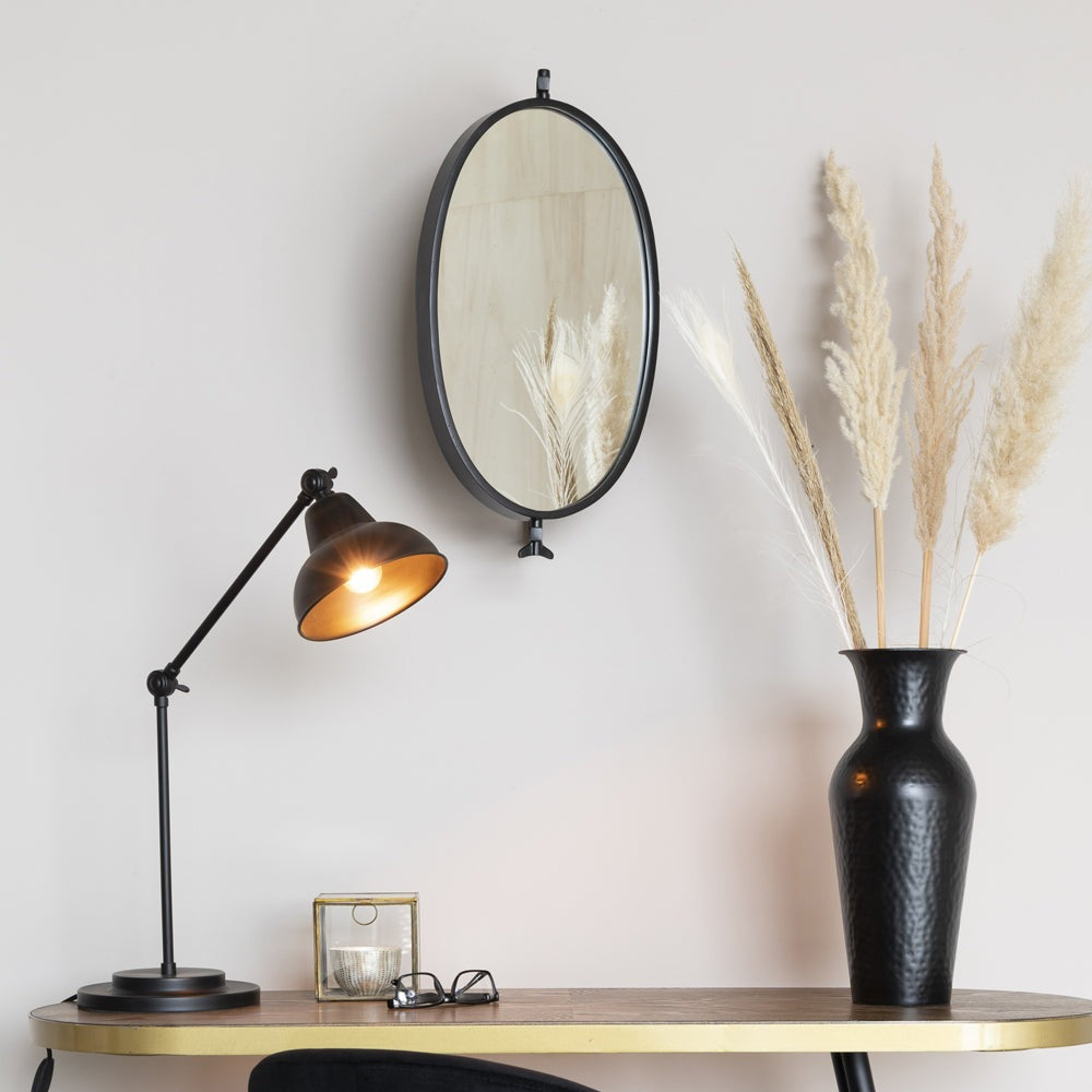 Product photograph of Olivia S Nordic Living Collection - Lasse Wall Mirror In Black from Olivia's.