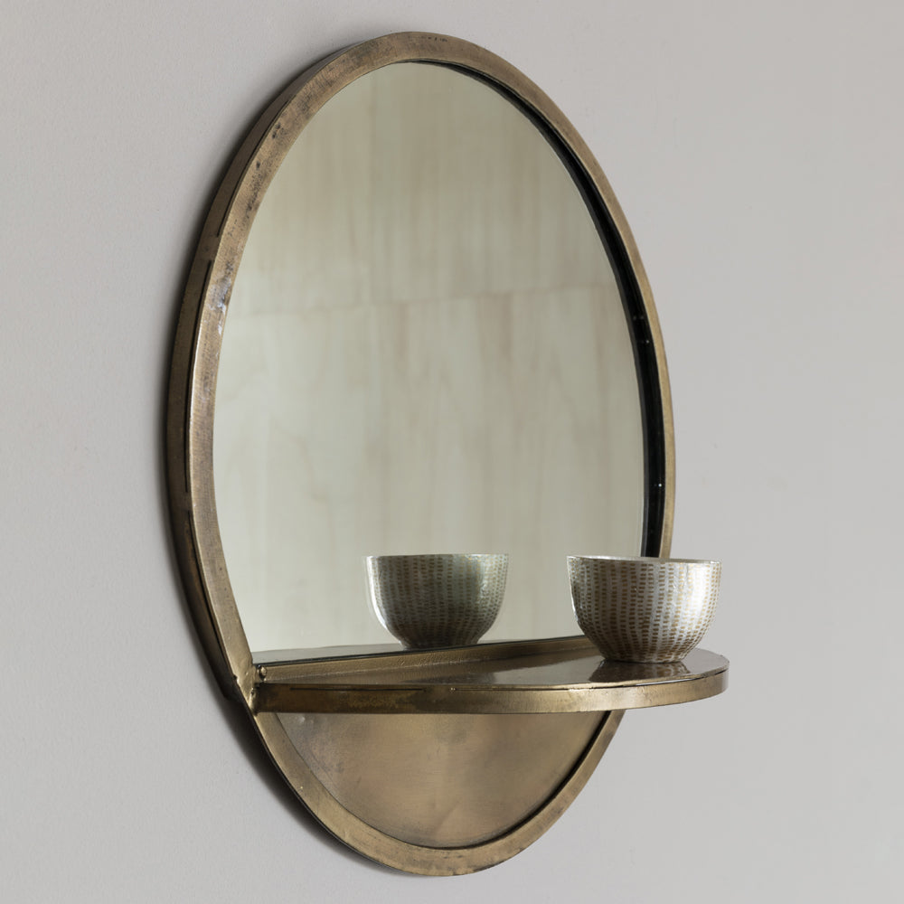 Olivias Nordic Living Collection Frodi Round Mirror In Brass