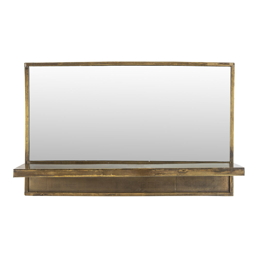 Product photograph of Olivia S Nordic Living Collection - Frodi Horizontal Mirror In Brass from Olivia's