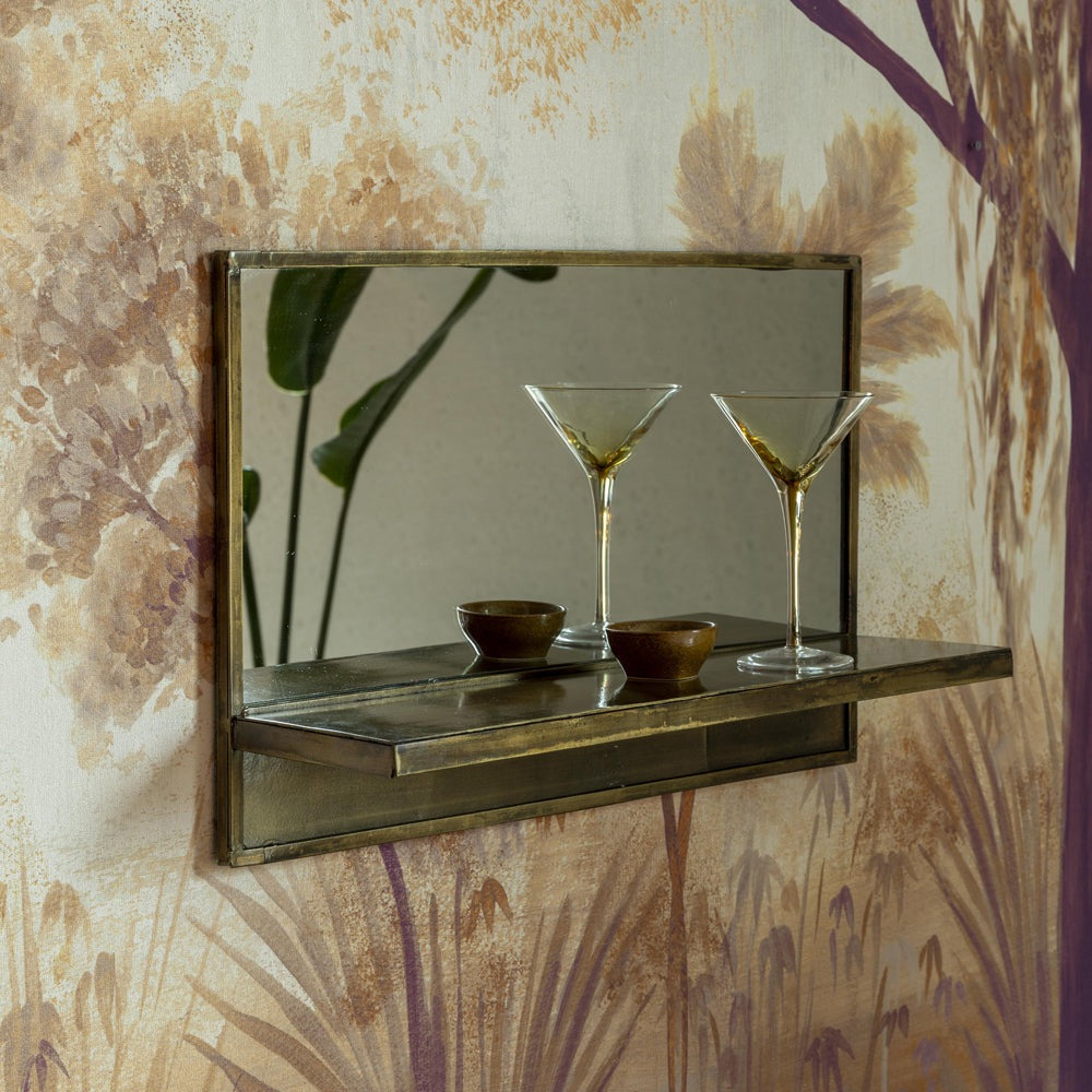 Product photograph of Olivia S Nordic Living Collection - Frodi Horizontal Mirror In Brass from Olivia's.