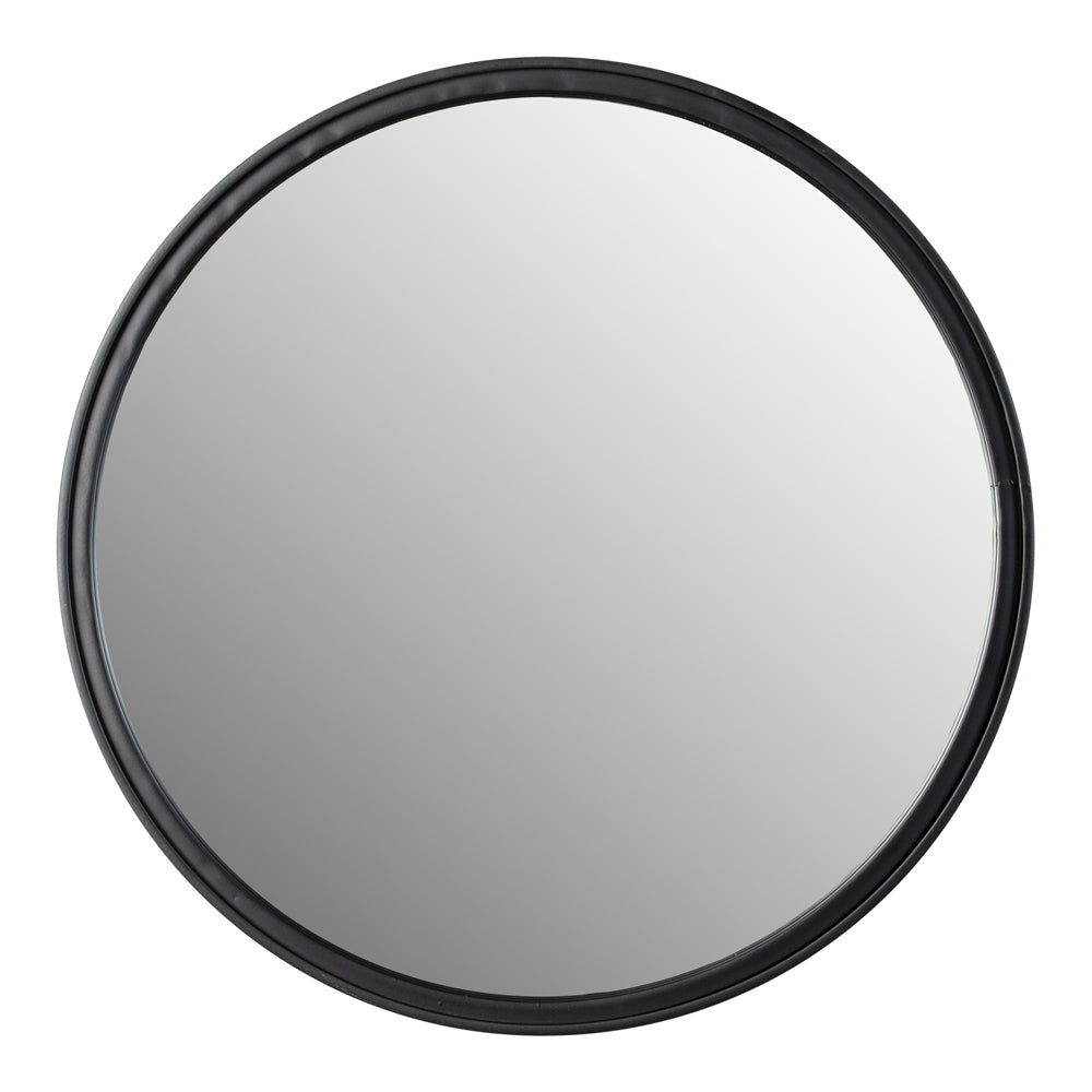 Product photograph of Olivia S Nordic Living Collection - Mo Round Mirror In Black from Olivia's