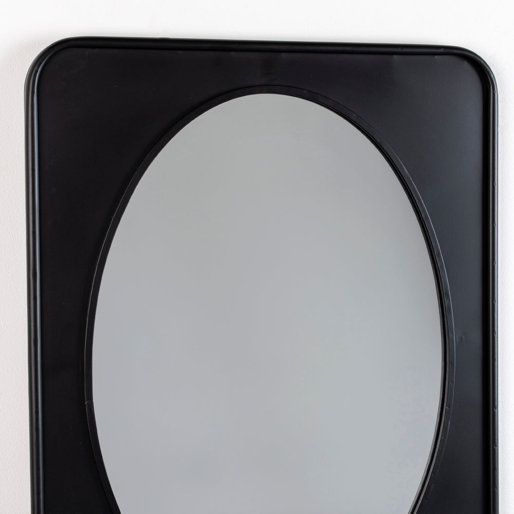 Product photograph of Olivia S Nordic Living Collection - Otis Mirror Shelf In Black Medium from Olivia's.