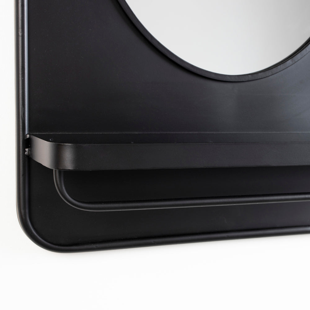 Product photograph of Olivia S Nordic Living Collection - Otis Mirror Shelf In Black Medium from Olivia's.