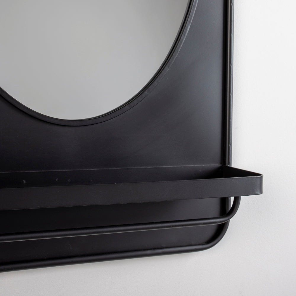 Product photograph of Olivia S Nordic Living Collection - Otis Mirror Shelf In Black Large from Olivia's.