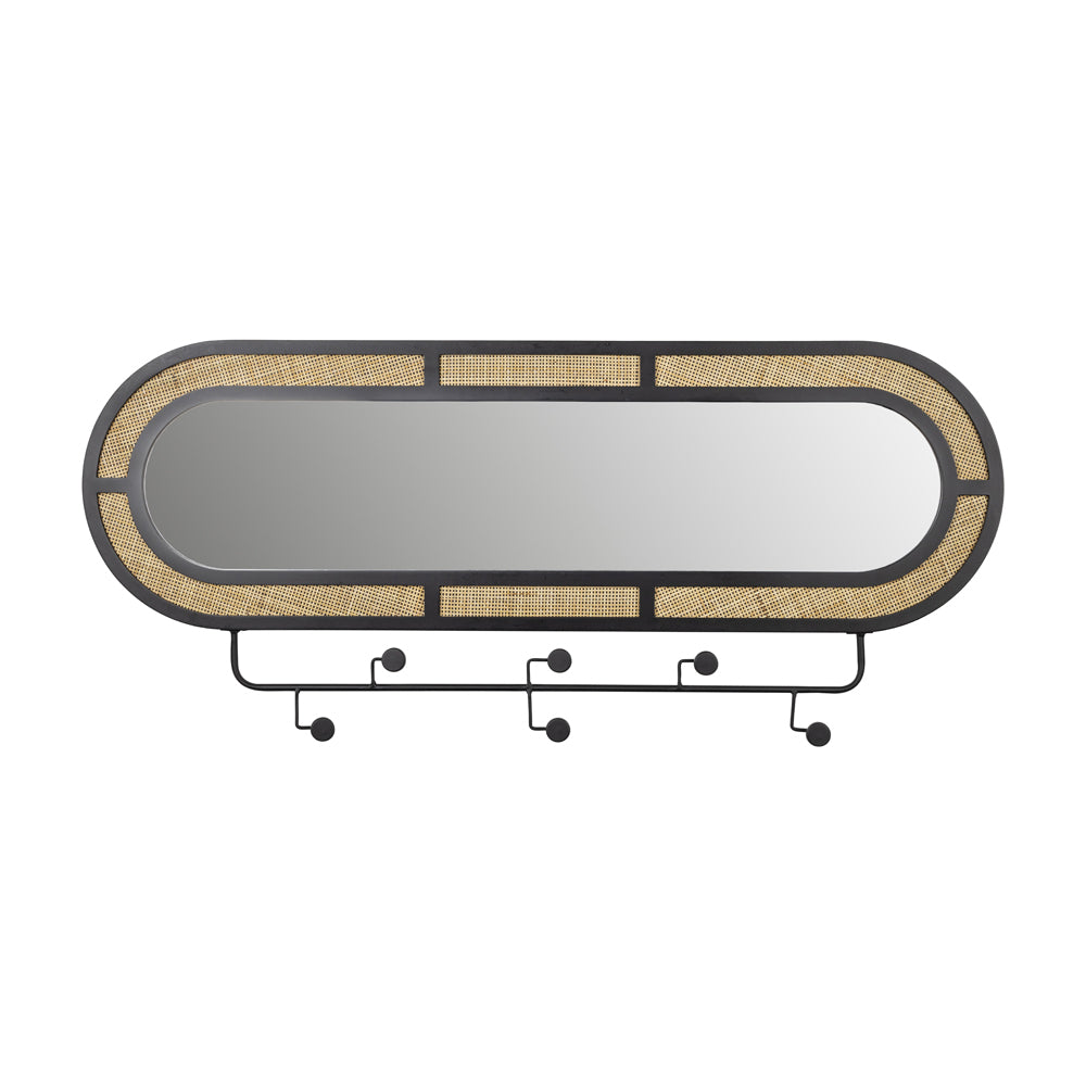 Product photograph of Olivia S Nordic Living Collection Ada Mirror Coat Rack In Black Beige from Olivia's