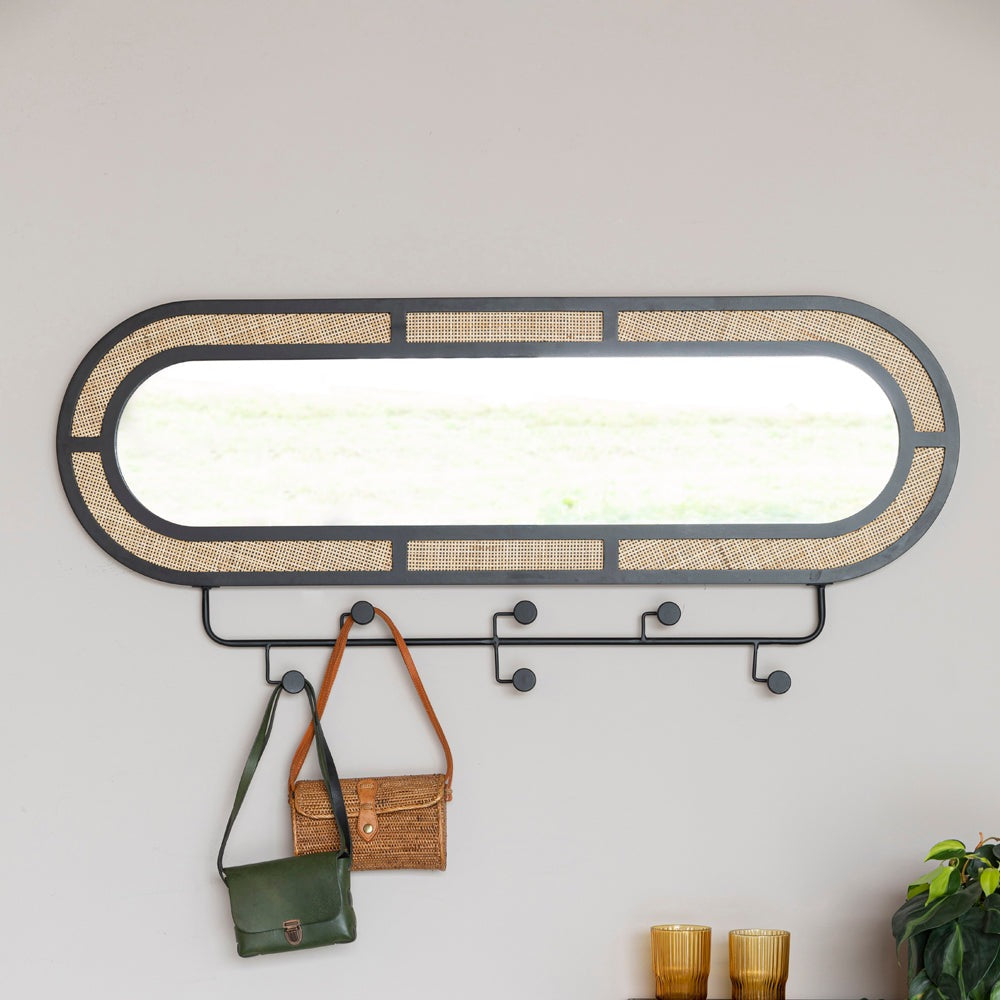 Product photograph of Olivia S Nordic Living Collection Ada Mirror Coat Rack In Black Beige from Olivia's.