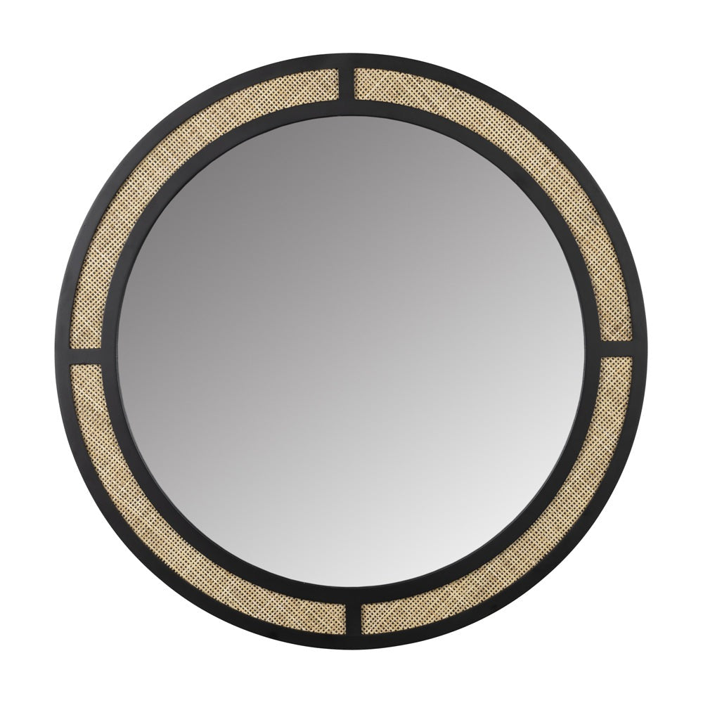 Product photograph of Olivia S Nordic Living Collection Ada Round Wall Mirror In Black Beige from Olivia's