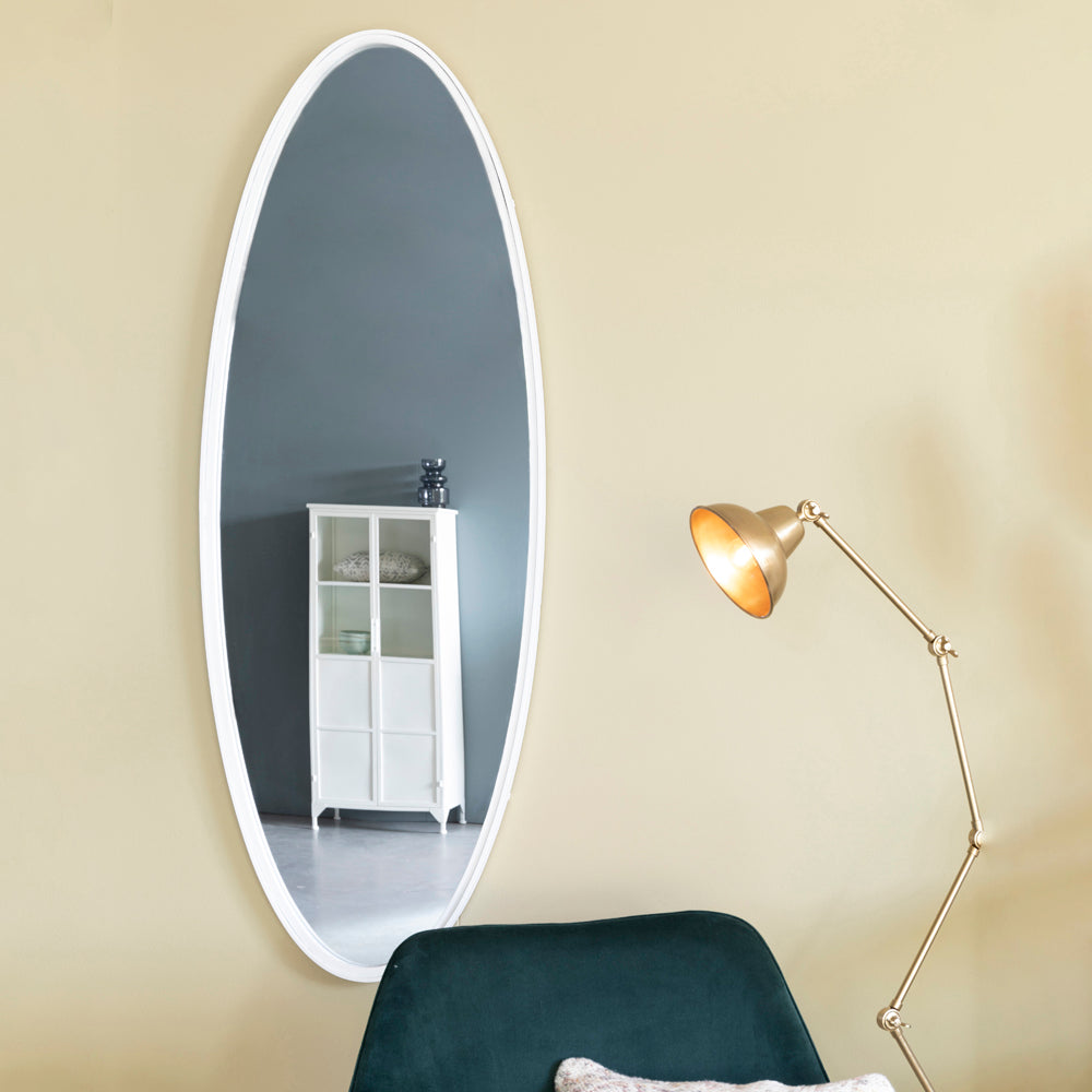 Product photograph of Olivia S Nordic Living Collection Mia Oval Large Wall Mirror In White from Olivia's.
