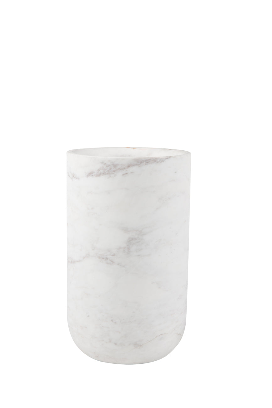 Product photograph of Zuiver Fajen Marble Vase White from Olivia's