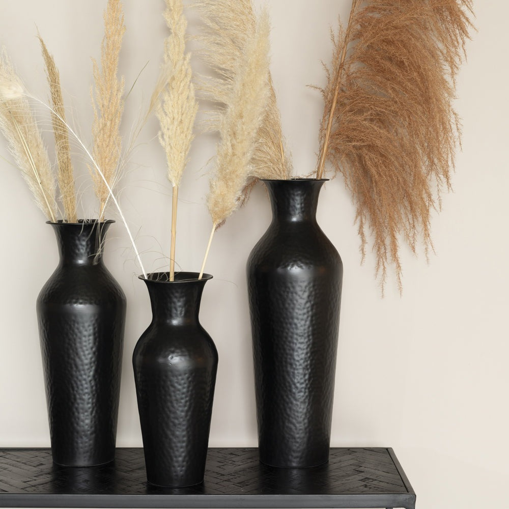 Product photograph of Olivia S Nordic Living Collection - Dacre Vase Antique In Black Large from Olivia's.