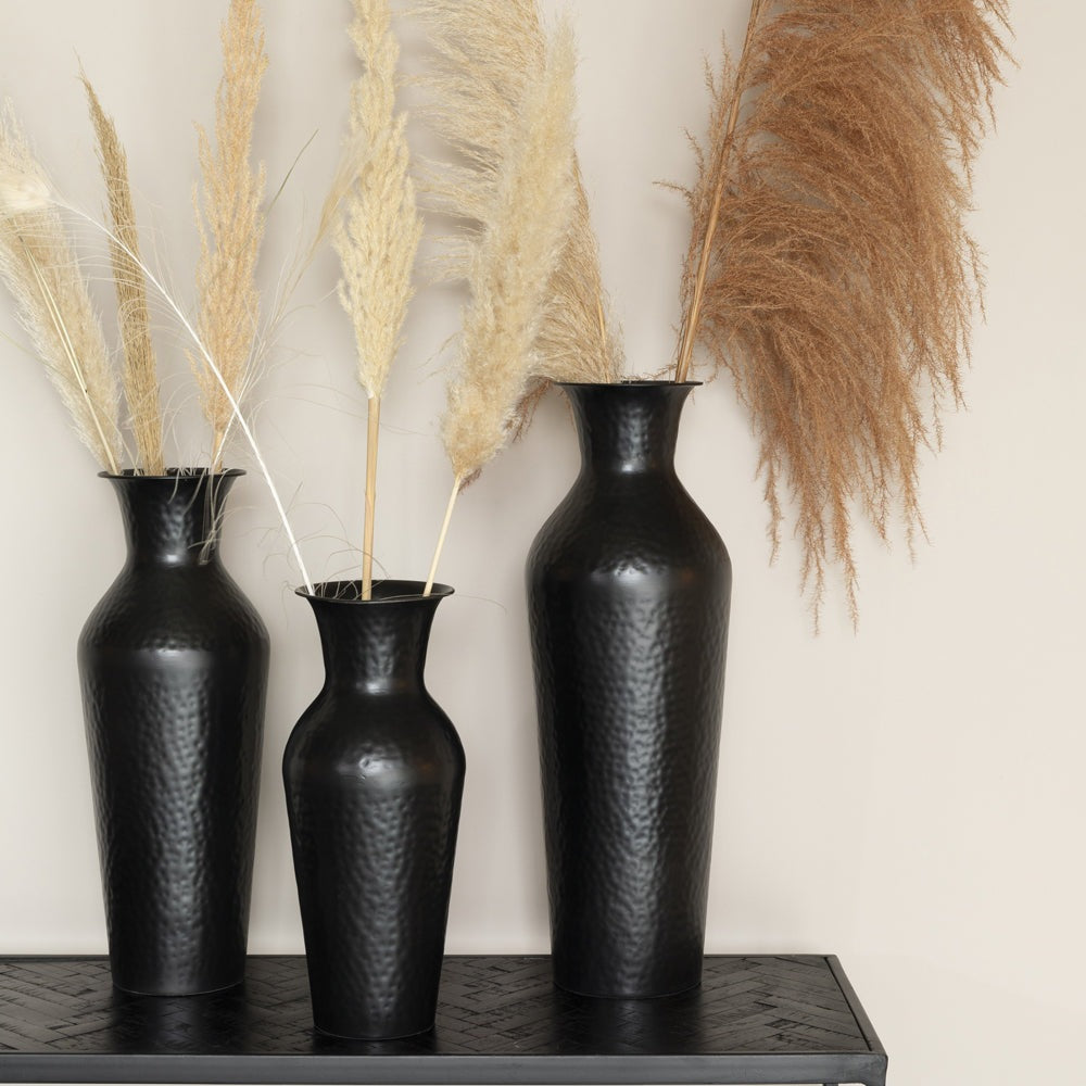 Product photograph of Olivia S Nordic Living Collection - Dacre Vase Antique In Black Medium from Olivia's.