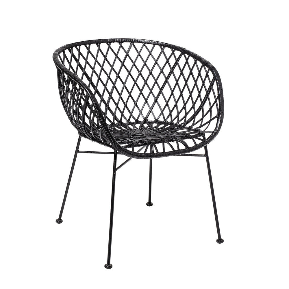 Product photograph of Bloomingville Kama Lounge Chair Black from Olivia's.