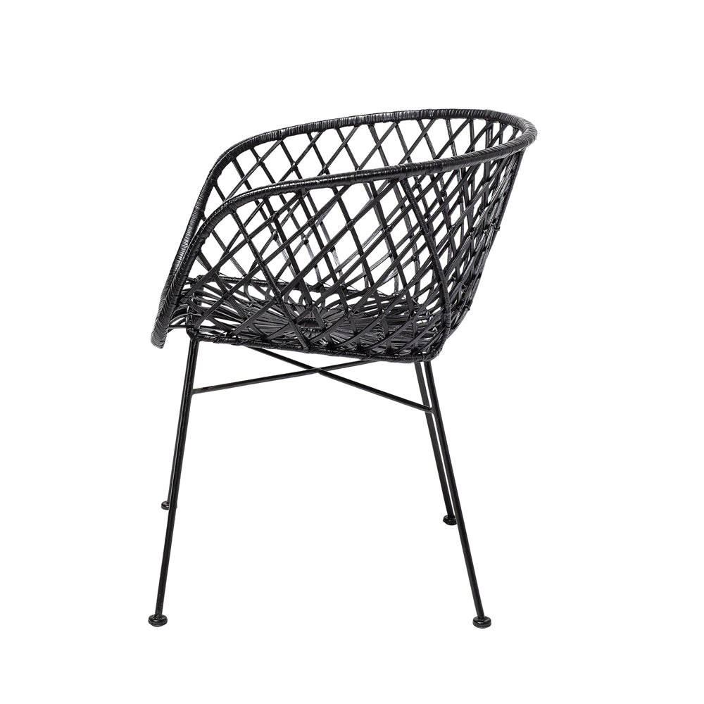 Product photograph of Bloomingville Kama Lounge Chair Black from Olivia's.