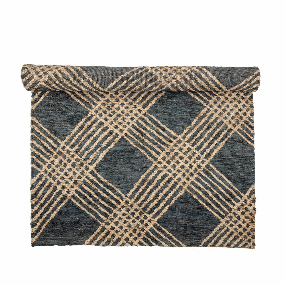 Product photograph of Bloomingville Cat Natural Jute Rug In Black from Olivia's